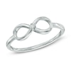 Thumbnail Image 0 of Diamond Accent Solitaire Sideways Infinity Ring in 10K White Gold