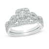 Thumbnail Image 0 of 1 CT. T.W. Princess-Cut Diamond Frame Twist Bridal Set in 14K White Gold
