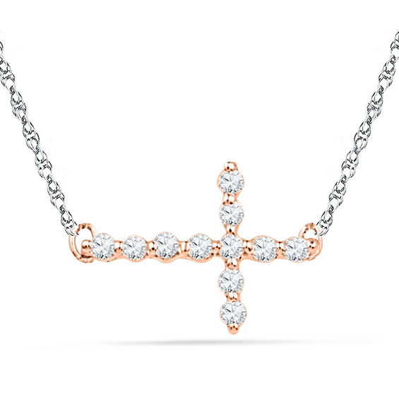 1/20 CT. T.W. Diamond Sideways Cross 