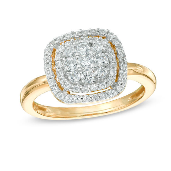 1.26 Ct Round Cut Sim Diamond 10k White Gold Fn Flower Cluster Engagement Ring 