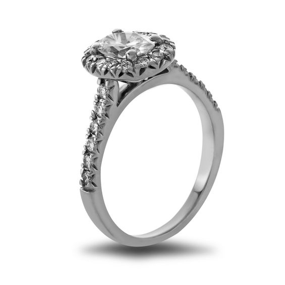 3/4 CT. T.W. Certified Oval Diamond Frame Engagement Ring in Platinum