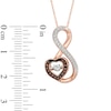 Thumbnail Image 1 of 1/4 CT. T.W. Enhanced Cognac and White Diamond Infinity with Heart Pendant in 10K Rose Gold
