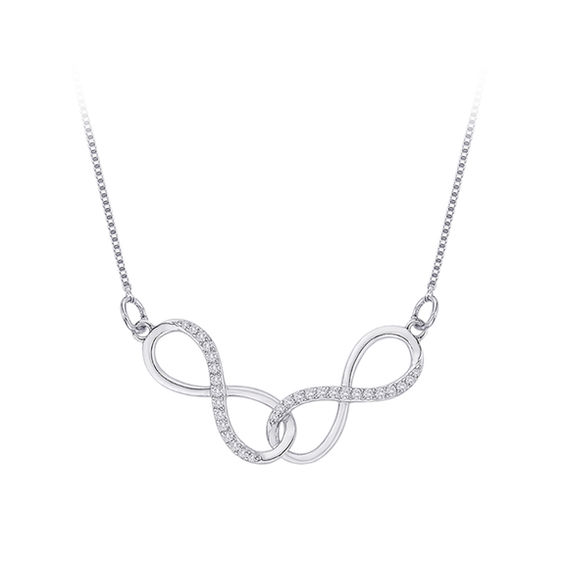 1 6 Ct T W Diamond Double Infinity Necklace In 10k White Gold Zales - Zales Diamond Heart Safety Pin Pendant 1 6 Ct T W Diamond Double Infinity Necklace In 10k White Gold Zales - Zales Diamond Heart Safety Pin Pendant