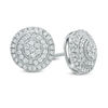 Thumbnail Image 0 of 1/2 CT. T.W. Multi-Diamond Layered Circle Stud Earrings in 10K White Gold