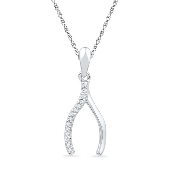 10k White Gold Polished Wishbone Pendant 10k White Gold Polished Wishbone Pendant