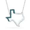 Thumbnail Image 0 of 1/20 CT. T.W. Enhanced Blue Diamond Texas Necklace in Sterling Silver