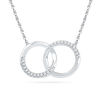 Thumbnail Image 0 of 1/10 CT. T.W. Diamond Interlocking Circles Necklace in 10K White Gold