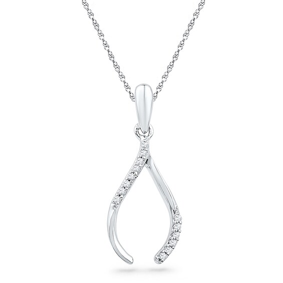 10k White Gold Polished Wishbone Pendant 10k White Gold Polished Wishbone Pendant
