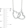Thumbnail Image 1 of Interlocking Hearts Necklace in Sterling Silver - 16"