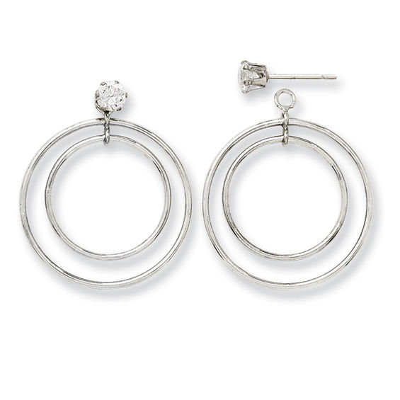 Double Hoop Earring Jackets in 14K White Gold Online Exclusives