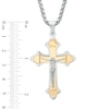 Thumbnail Image 2 of Men's Crucifix Pendant in Two-Tone Stainless Steel - 24"