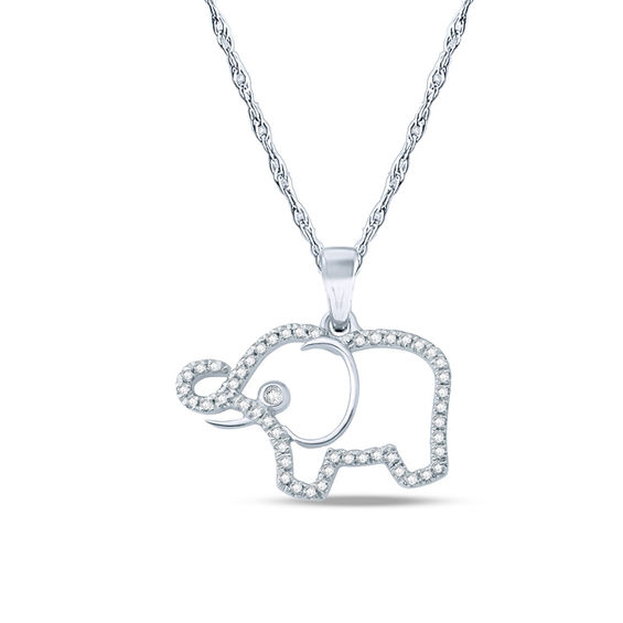 1/8 CT. T.W. Diamond Elephant Pendant in Sterling Silver Diamond