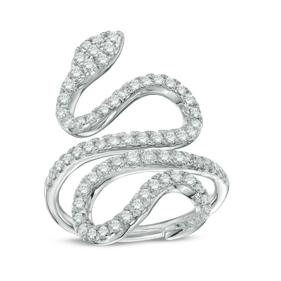 gold and diamond snake ring