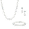 Thumbnail Image 0 of 6.0 - 8.0mm Cultured Freshwater Pearl and Crystal Strand Necklace, Bracelet and Drop Earrings Set in Sterling Silver