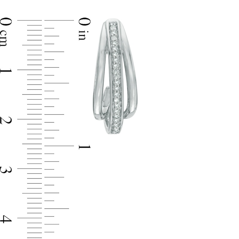1/10 CT. T.W. Diamond Triple J-Hoop Earrings in Sterling Silver