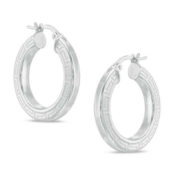 SILVER POLISHED ROUND HOOP EARRING 22 mm X 2.5 mm