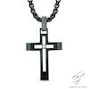 Thumbnail Image 0 of Men's Diamond Accent Cross Pendant in Black IP Stainless Steel - 24"