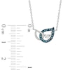 Thumbnail Image 1 of 1/5 CT. T.W. Enhanced Blue and White Diamond Teardrops Necklace in 10K White Gold