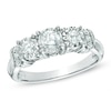 Thumbnail Image 0 of 1/2 CT. T.W. Diamond Collar Past Present Future® Ring in 10K White Gold