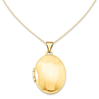 Gravierbare Kette 14K Yellow Gold Petite Round Floating Glass