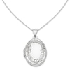 Thumbnail Image 1 of Oval Floral Locket in 14K White Gold