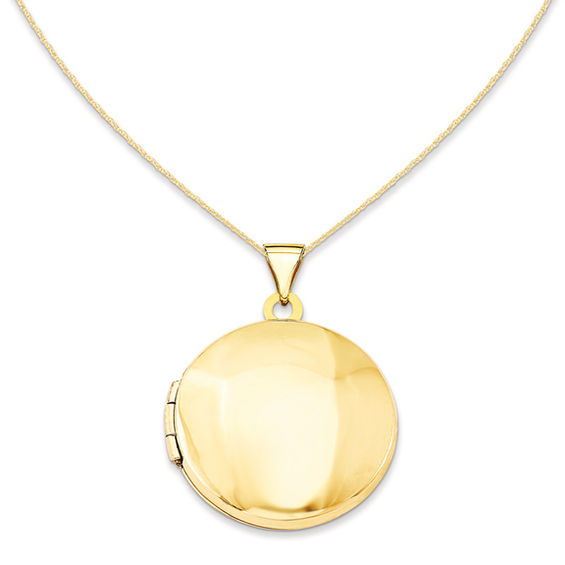 Round Polished Locket In 14k Gold Lockets Necklaces Zales Round Polished Locket In 14k Gold