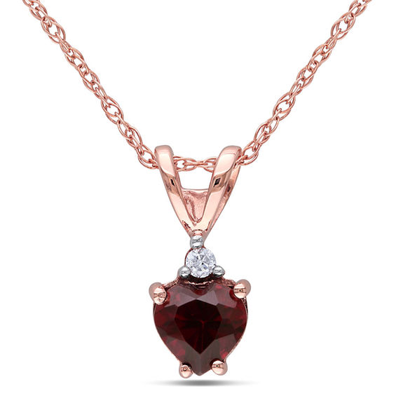 Diamond Accent Pendant in 10K Rose Gold 