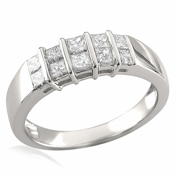 3/4 CT. T.W. PrincessCut Diamond Double Row Anniversary Band in 14K