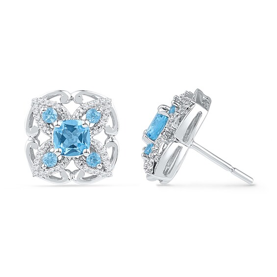 NEW Petite Sterling Silver Tear Drop Blue Topaz & Marcasite Halo Dangle Earrings NEW Petite Sterling Silver Tear Drop Blue Topaz & Marcasite Halo Dangle Earrings