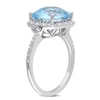 Thumbnail Image 1 of 10.0mm Cushion-Cut Blue Topaz and 1/10 CT. T.W. Diamond Ring in 10K White Gold