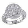 Thumbnail Image 0 of 2 CT. T.W. Diamond Cluster Double Frame Ring in 10K White Gold