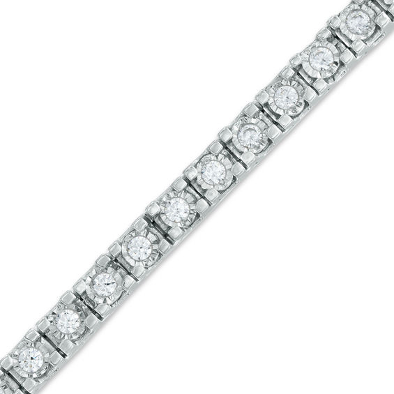 2 CT. T.W. Diamond Tennis Bracelet in Sterling Silver 7.25" Tennis