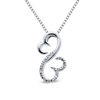 Thumbnail Image 0 of Open Hearts Family by Jane Seymour™ Diamond Accent Half and Half Pendant in Sterling Silver