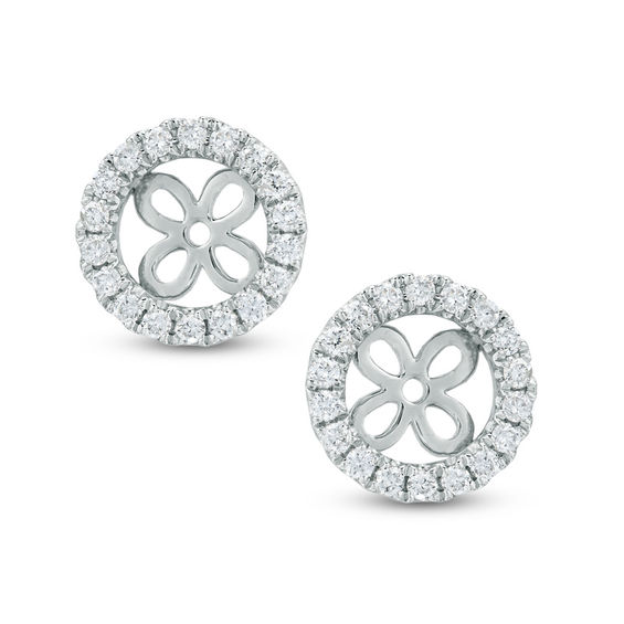 1 3 Ct T W Diamond Frame Earring Jackets In 14k White Gold T W Diamond Frame Earring Jackets In 14k White Gold