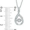Thumbnail Image 1 of 1/6 CT. T.W. Diamond Cluster Teardrop Pendant in Sterling Silver