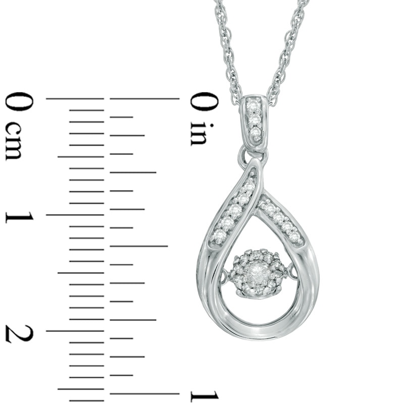 1/6 CT. T.W. Diamond Cluster Teardrop Pendant in Sterling Silver