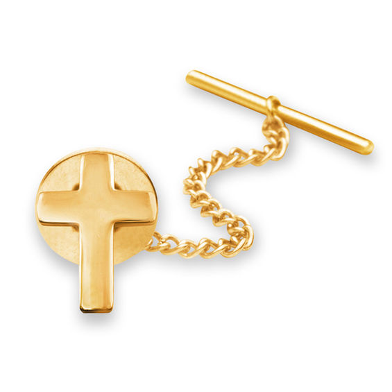 Men's Polished Cross Tie Tac in 14K Gold Online Exclusives Collections Zales