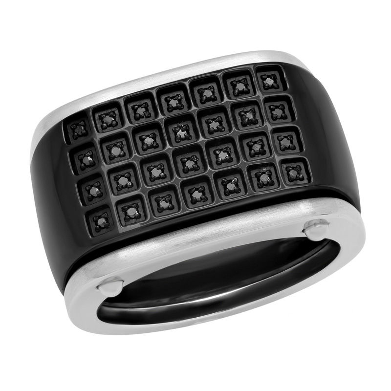 Men's Shaquille O'Neal 1/5 CT. T.W. Enhanced Black Diamond Ring in Two