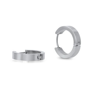 Men s Huggie Hoop Earrings in Stainless Steel Zales