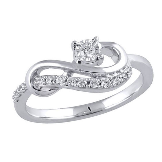 1/5 CT. T.W. Diamond Infinity Promise Ring in Sterling Silver Promise
