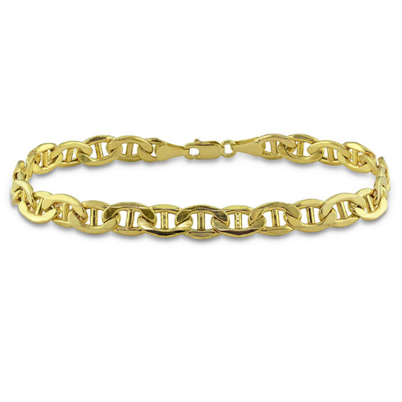 Men's 7.0mm Mariner Chain Bracelet in 10K Gold 9.0" Mens Bracelets Bracelets Zales