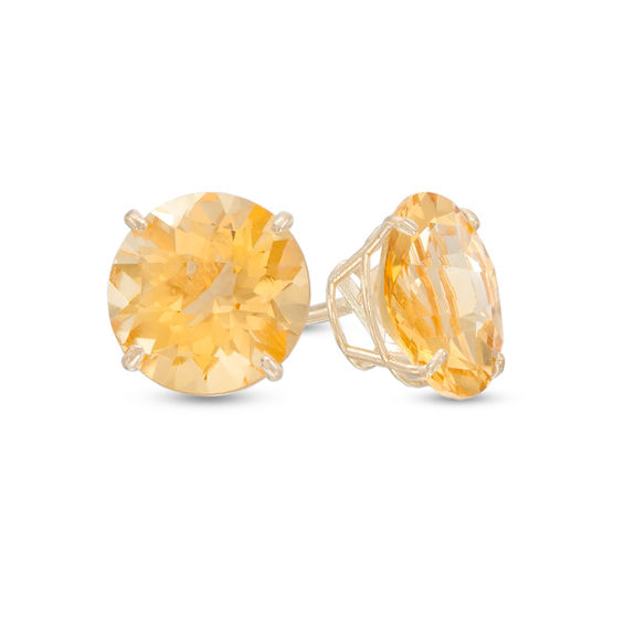 8 0mm Citrine Stud Earrings In 10k Gold November 8 0mm Citrine Stud Earrings In 10k Gold