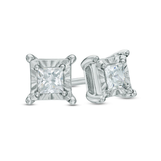 1 ct Princess Cut CZ Crystal Earring Platinum or Rose Gold-Plated Women Jewelry 