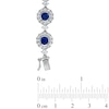 Thumbnail Image 1 of 5.0mm Lab-Created Blue and White Sapphire Frame Bracelet in Sterling Silver - 7.25"