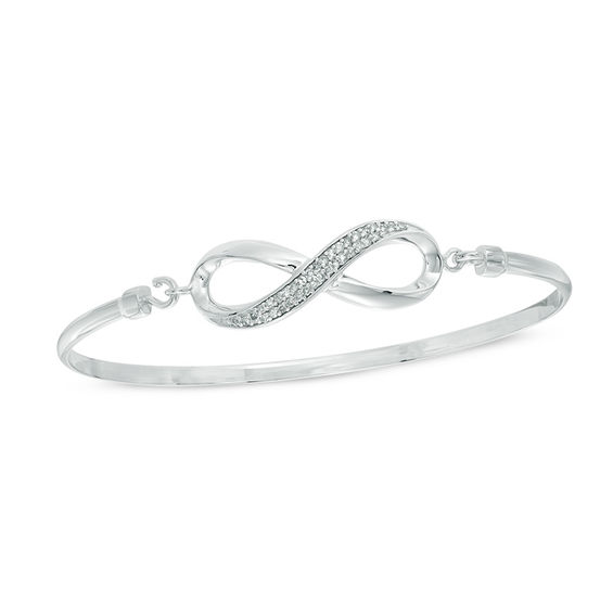1/5 CT. T.W. Diamond Infinity Bangle in Sterling Silver Bangles and Cuffs Bracelets Zales