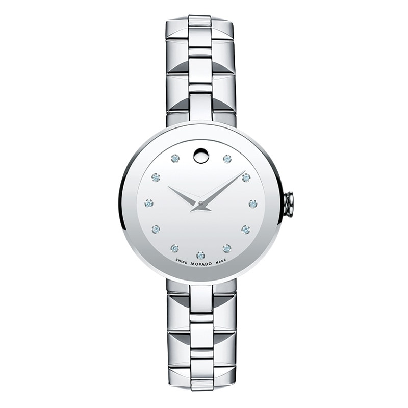 Ladies' Movado Sapphire™ Diamond Accent Watch with Mirror Dial (Model: 0606814)