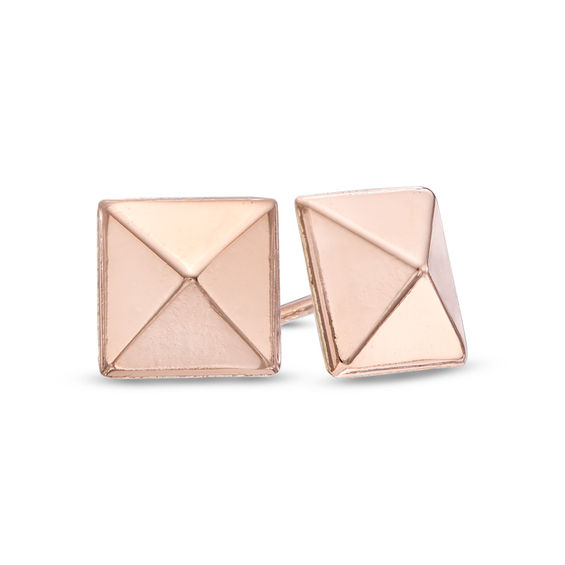 gold pyramid stud earrings