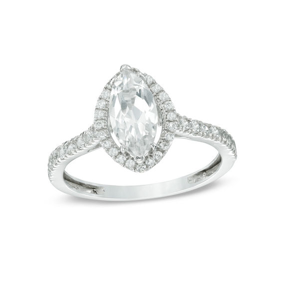 Marquise Cut Lab Created White Shire Frame Engagement Marquise Cut Lab Created White Shire Frame Engagement Ring In 10k Gold