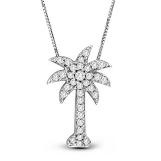 palm tree diamond gold zales pendant