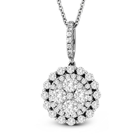 10k Yellow Gold Brown Diamond Frame Cluster Pendant 1/3 ct